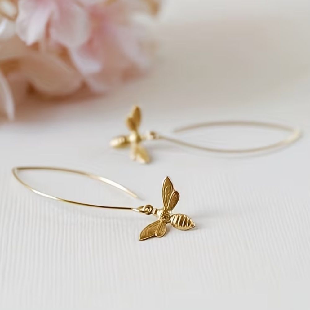 Bees dangle earrings #2309